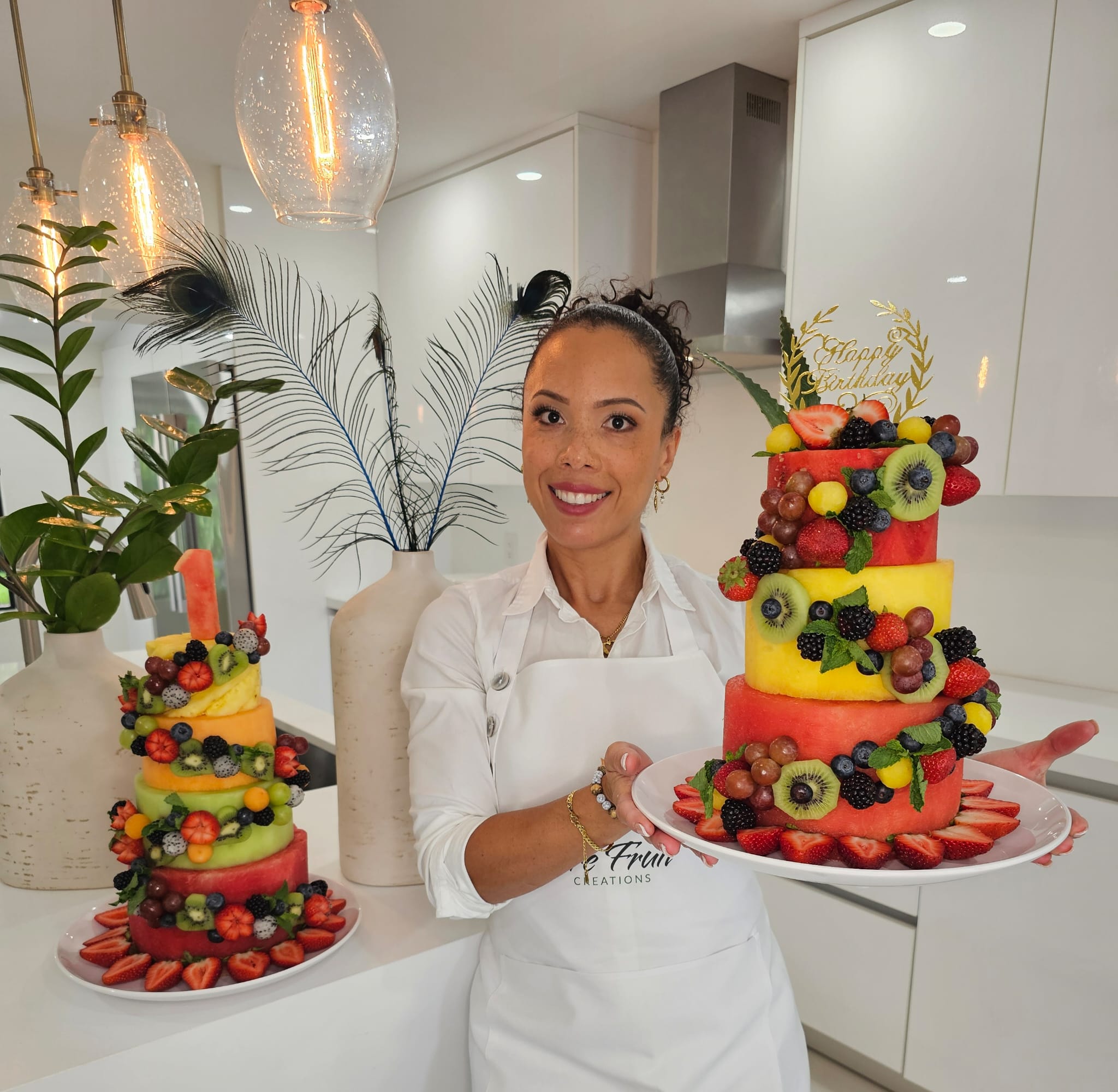 3-tier melon fruit cake 4-tier melon fruit cake
